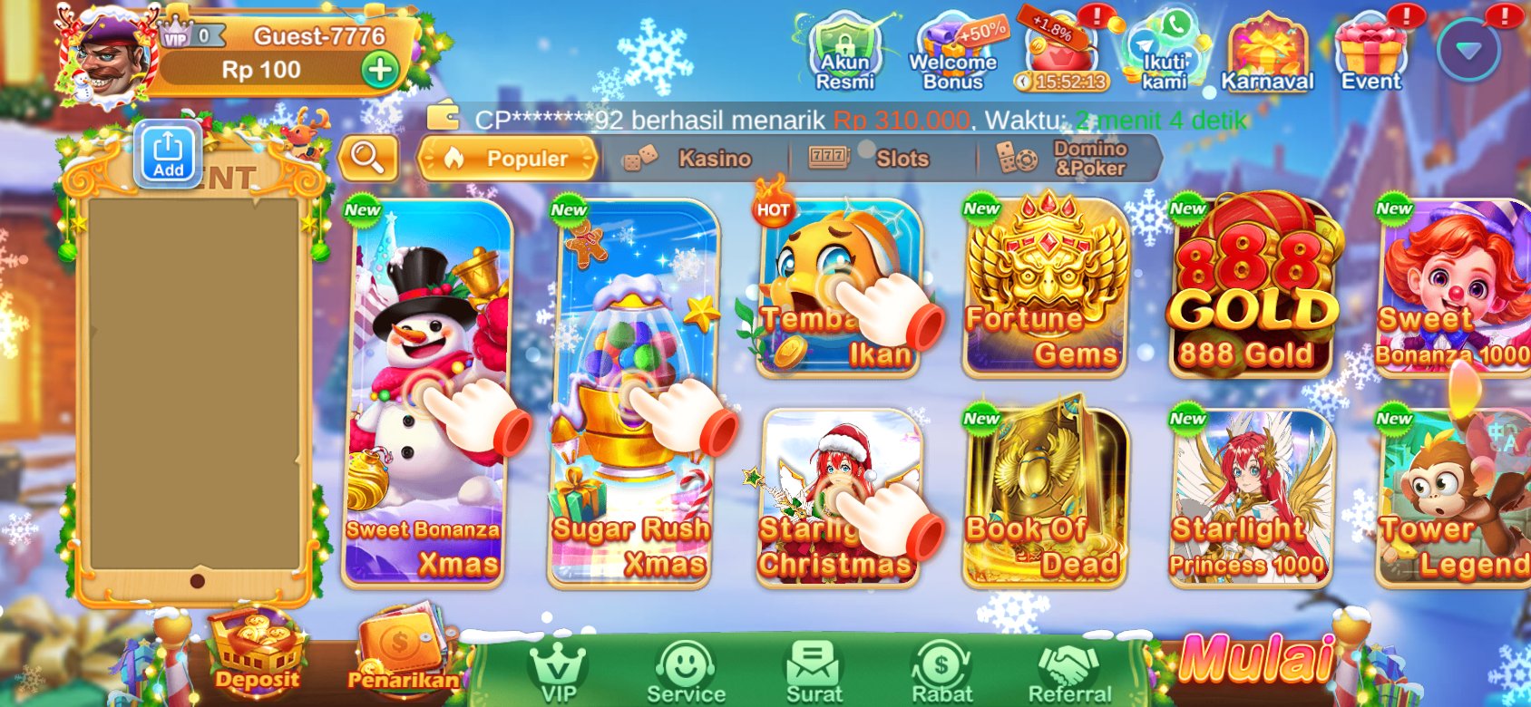 Berbagai permainan slot online populer seperti Sweet Bonanza dan Gates of Olympus di TT789.