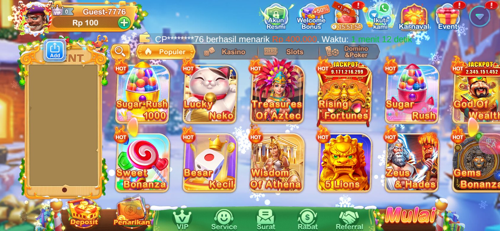 Mainkan permainan slot populer dengan jackpot besar hingga miliaran rupiah di TT789.